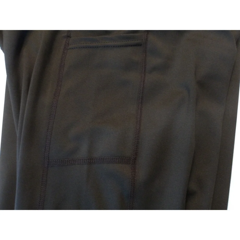 Black Leggings‎ with Pockets High Waisted Athletic Yoga Pants Size L/# 3554